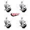 Service Caster 3 Inch Phenolic Wheel Swivel 3/8 Inch Threaded Stem Caster Set with Brake SCC SCC-TS20S314-PHS-TLB-381615-4 - alternate 1